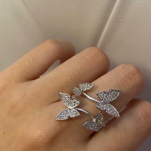 Adjustable Butterfly Ring Silver